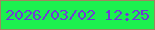 文字の大きさ：2、枠の色：9e865f、背景の色：1cf04f、文字の色：7139d7 無料ブログパーツのブログ時計