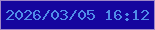 文字の大きさ：1、枠の色：9e86c7、背景の色：15059e、文字の色：508ce8 無料ブログパーツのブログ時計