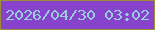 文字の大きさ：5、枠の色：9e8f37、背景の色：8843cc、文字の色：99cedd 無料ブログパーツのブログ時計