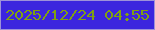 文字の大きさ：5、枠の色：9e91d9、背景の色：3c25de、文字の色：80a011 無料ブログパーツのブログ時計