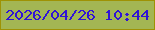文字の大きさ：5、枠の色：9e9204、背景の色：a3b653、文字の色：3014d6 無料ブログパーツのブログ時計