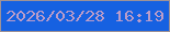 文字の大きさ：2、枠の色：9e9296、背景の色：1661e1、文字の色：ba9cc9 無料ブログパーツのブログ時計