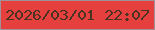 文字の大きさ：4、枠の色：9e9298、背景の色：e53f3e、文字の色：4b3324 無料ブログパーツのブログ時計