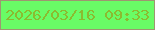 文字の大きさ：2、枠の色：9e9671、背景の色：69fc66、文字の色：8bbb30 無料ブログパーツのブログ時計