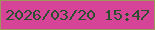 文字の大きさ：1、枠の色：9e975c、背景の色：d54497、文字の色：2b5030 無料ブログパーツのブログ時計