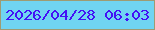 文字の大きさ：2、枠の色：9e9b73、背景の色：70d4f2、文字の色：4312f5 無料ブログパーツのブログ時計