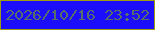 文字の大きさ：2、枠の色：9e9d0c、背景の色：1c0dfb、文字の色：55706b 無料ブログパーツのブログ時計