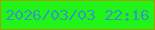 文字の大きさ：5、枠の色：9ea100、背景の色：21f418、文字の色：3798bc 無料ブログパーツのブログ時計
