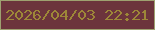 文字の大きさ：2、枠の色：9ea170、背景の色：6c343c、文字の色：9d8738 無料ブログパーツのブログ時計