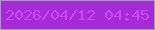 文字の大きさ：1、枠の色：9ea1aa、背景の色：a52bd7、文字の色：d145f5 無料ブログパーツのブログ時計