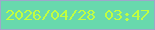 文字の大きさ：4、枠の色：9ea7cb、背景の色：68d9ad、文字の色：c0fe41 無料ブログパーツのブログ時計