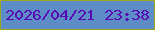 文字の大きさ：5、枠の色：9ea81a、背景の色：5c8dc6、文字の色：5a07b6 無料ブログパーツのブログ時計