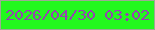 文字の大きさ：1、枠の色：9ea994、背景の色：23f81e、文字の色：9444af 無料ブログパーツのブログ時計