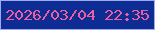 文字の大きさ：4、枠の色：9ea9ef、背景の色：0d2d94、文字の色：ed5e9e 無料ブログパーツのブログ時計