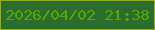 文字の大きさ：5、枠の色：9eaa15、背景の色：2a6e2b、文字の色：56a503 無料ブログパーツのブログ時計