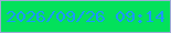 文字の大きさ：1、枠の色：9eabd6、背景の色：03e15b、文字の色：1b98fd 無料ブログパーツのブログ時計