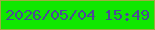 文字の大きさ：3、枠の色：9eac40、背景の色：10e700、文字の色：4b4997 無料ブログパーツのブログ時計