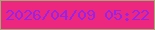 文字の大きさ：1、枠の色：9eac72、背景の色：ed277f、文字の色：9524e8 無料ブログパーツのブログ時計