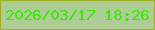 文字の大きさ：4、枠の色：9eaf24、背景の色：aecd94、文字の色：3ae807 無料ブログパーツのブログ時計
