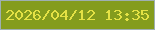 文字の大きさ：2、枠の色：9eafb2、背景の色：849c1d、文字の色：e4e245 無料ブログパーツのブログ時計