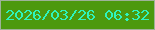 文字の大きさ：4、枠の色：9eb298、背景の色：4c990d、文字の色：2ef4bc 無料ブログパーツのブログ時計