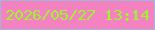文字の大きさ：5、枠の色：9eb6d8、背景の色：f482c1、文字の色：9ff52b 無料ブログパーツのブログ時計
