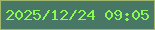 文字の大きさ：4、枠の色：9eb76b、背景の色：487765、文字の色：86fd50 無料ブログパーツのブログ時計
