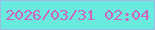 文字の大きさ：4、枠の色：9eb9e2、背景の色：6ae9de、文字の色：cf64bd 無料ブログパーツのブログ時計
