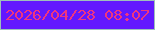 文字の大きさ：5、枠の色：9ebeba、背景の色：6317fe、文字の色：ef357f 無料ブログパーツのブログ時計