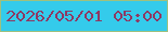 文字の大きさ：3、枠の色：9ec07f、背景の色：34cbeb、文字の色：8e3963 無料ブログパーツのブログ時計