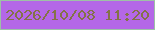 文字の大きさ：5、枠の色：9ec0a6、背景の色：b467e7、文字の色：847246 無料ブログパーツのブログ時計