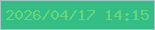 文字の大きさ：3、枠の色：9ec6c3、背景の色：34bd85、文字の色：64d77d 無料ブログパーツのブログ時計