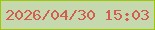 文字の大きさ：5、枠の色：9ec706、背景の色：c5d8ae、文字の色：d05f4f 無料ブログパーツのブログ時計