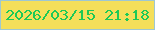 文字の大きさ：2、枠の色：9ec7d2、背景の色：f4df5a、文字の色：1cc957 無料ブログパーツのブログ時計