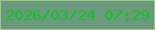 文字の大きさ：3、枠の色：9ec983、背景の色：6b997d、文字の色：0fc422 無料ブログパーツのブログ時計