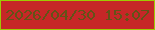 文字の大きさ：1、枠の色：9ecb03、背景の色：c62727、文字の色：635317 無料ブログパーツのブログ時計