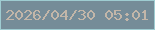 文字の大きさ：3、枠の色：9eccd1、背景の色：758c98、文字の色：c2b6a9 無料ブログパーツのブログ時計