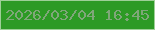 文字の大きさ：5、枠の色：9ecf97、背景の色：2d9a25、文字の色：7fa779 無料ブログパーツのブログ時計