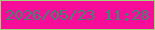 文字の大きさ：2、枠の色：9ed675、背景の色：f70d99、文字の色：41846f 無料ブログパーツのブログ時計