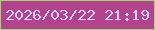 文字の大きさ：3、枠の色：9ed870、背景の色：b4438d、文字の色：eccffe 無料ブログパーツのブログ時計