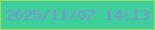 文字の大きさ：2、枠の色：9ed962、背景の色：3fcf9c、文字の色：8291da 無料ブログパーツのブログ時計