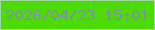 文字の大きさ：1、枠の色：9ed99a、背景の色：4ddb04、文字の色：8092ab 無料ブログパーツのブログ時計