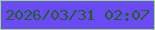 文字の大きさ：4、枠の色：9edb7a、背景の色：6b4af8、文字の色：1f5e2c 無料ブログパーツのブログ時計