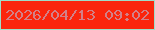 文字の大きさ：3、枠の色：9eddc8、背景の色：fb250c、文字の色：d38087 無料ブログパーツのブログ時計