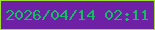 文字の大きさ：1、枠の色：9edf34、背景の色：6e21a5、文字の色：19b968 無料ブログパーツのブログ時計