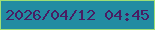 文字の大きさ：5、枠の色：9edf76、背景の色：228ca2、文字の色：491d63 無料ブログパーツのブログ時計