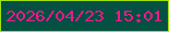 文字の大きさ：3、枠の色：9ee20e、背景の色：045042、文字の色：f4178b 無料ブログパーツのブログ時計