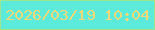 文字の大きさ：2、枠の色：9ee58e、背景の色：5cebdb、文字の色：f1da75 無料ブログパーツのブログ時計