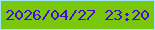 文字の大きさ：5、枠の色：9ee6fd、背景の色：7bc70d、文字の色：470cd9 無料ブログパーツのブログ時計