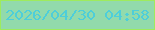 文字の大きさ：1、枠の色：9eeb5e、背景の色：92daac、文字の色：4eced9 無料ブログパーツのブログ時計